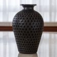 Black Peacock Incised Black Pottery Vase from Mexico on Sale