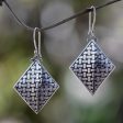 Bamboo Diamond Fair Trade Sterling Silver Earrings on Sale