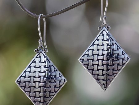 Bamboo Diamond Fair Trade Sterling Silver Earrings on Sale