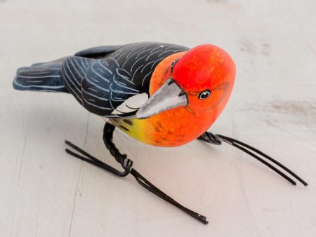 Woodpecker Painted Ceramic Figurine of a Woodpecker from Guatemala Sale