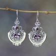 Balinese Goddess Sterling Silver and Amethyst Dangle Earrings Online