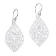 Bali Windows Hand-Carved Floral Bone Dangle Earrings from Bali For Discount