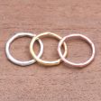 Bamboo Trio 3 Bamboo Motif Rings in Silver, Gold and Rose Gold Hot on Sale