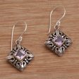 Blessed Window Sterling Silver and Amethyst Dangle Earrings from Bali Online