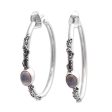 Bali Memories Rainbow Moonstone Half-Hoop Earrings Crafted in Bali Fashion