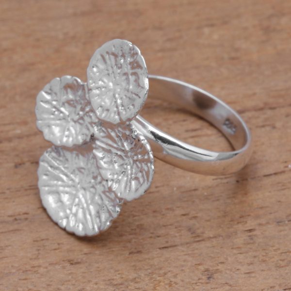 Abstract Pads Modern Sterling Silver Cocktail Ring from Bali Online