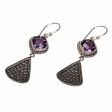 Ascending Beauty Amethyst and Sterling Silver Dangle Earrings from Indonesia Fashion