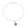 Blue Damsel Oval Shaped Chalcedony and Sterling Silver Pendant Necklace Supply