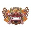 Barong Dance Balinese Handpainted Good vs. Evil Wood Dance Mask For Cheap