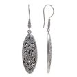 Asmat Shield Sterling Silver Oval Shape Dangle Earrings from Indonesia Cheap