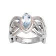 Aurora Wave Blue Topaz and Sterling Silver Cocktail Ring from Bali For Cheap