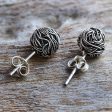 Bird Nests Sterling Silver Stud Earrings Round Shape from Thailand Cheap