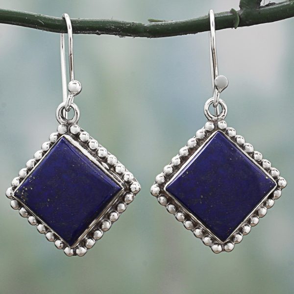 Blue Kite Kite Shaped Sterling Silver Lapis Lazuli Dangle Earrings Supply