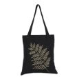 Beautiful Frond in Sage Frond Motif Cotton Shoulder Bag in Sage and Black from India Discount