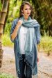 Blue Mystique 100% Cotton Blue Jacket and Scarf Set from Thailand Online Hot Sale