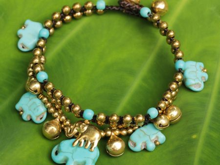 Blue Elephant Handcrafted Bead Bracelet with Blue Elephant Charms Online