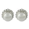 Blossoming Purity Cultured Pearl Earrings in Sterling Silver from India Online Hot Sale