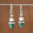 Blue And Golden Pendulums Pendulum-Shaped Taxco Dangle Earrings from Mexico Supply