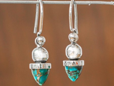 Blue And Golden Pendulums Pendulum-Shaped Taxco Dangle Earrings from Mexico Supply