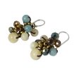 Azure Cattlelaya Yellow and Blue Quartz Beaded Earrings Knotted by Hand Online