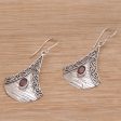 Blade Falling Garnet and Sterling Silver Dangle Earrings from Bali Online Hot Sale