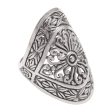 Bamboo Elegance Bamboo Leaf Sterling Silver Cocktail Ring from Bali Online