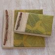 Autumn Spirit in Olive Handcrafted Pair of Rice Paper Notebooks from Indonesia Online Hot Sale