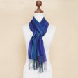 Altiplano Sky Woven Baby Alpaca Blend Scarf from Peru Discount