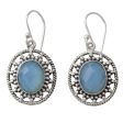 Azure Ice Fair Trade Silver Earrings with Pale Blue Chalcedony For Sale