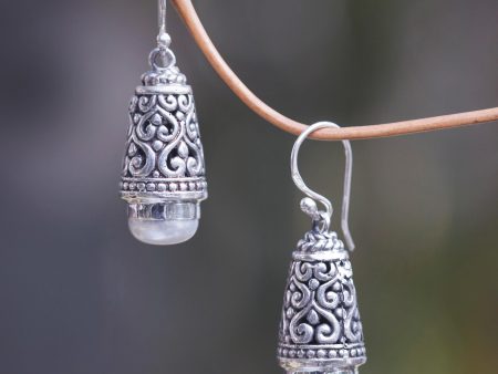 Bells of Bali Balinese Cultured Pearl Earrings in Sterling Silver Online Sale