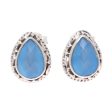 Blue Mist Blue Chalcedony Teardrop Stud Earrings from India Online Sale