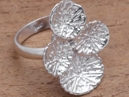 Abstract Pads Modern Sterling Silver Cocktail Ring from Bali Online