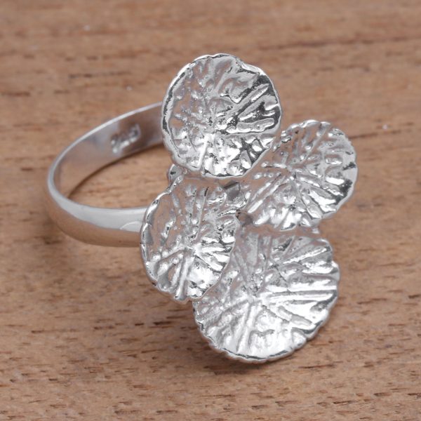 Abstract Pads Modern Sterling Silver Cocktail Ring from Bali Online