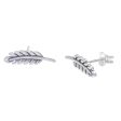 Adorable Leaves Leafy Sterling Silver Stud Earrings from Thailand Cheap