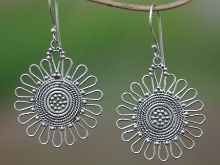 Bali Sun Handcrafted Sterling Silver Dangle Earrings from Bali Online Hot Sale