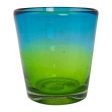 Aurora Tapatia Mexican Green Blue 8 oz Rocks Glasses Hand Blown Set of 6 Online