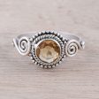 Assam Allure Spiral Motif Citrine Cocktail Ring from India Discount