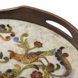 Birds of Dawn Hand Painted Glass Tray from Peru Cheap