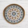 Blue Andean Mandala Andean Sunflower Theme Reverse-Painted Glass Tray Discount